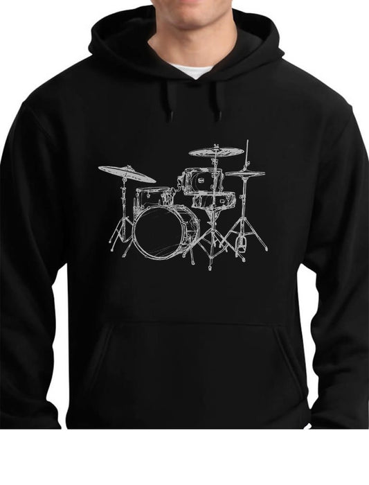 Tstars Drum Hoodies for Men Teen Boys Musician Drummer Gifts Music Mens Hoodie Medium Black