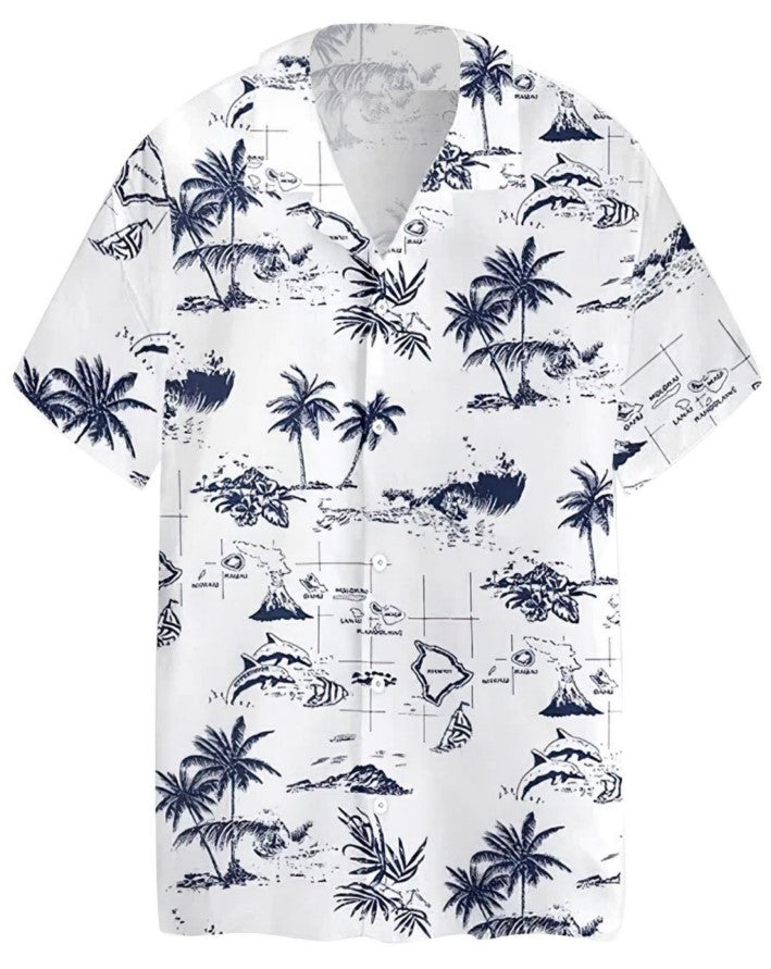 Floral Casual Short Sleeve Shirt for Men