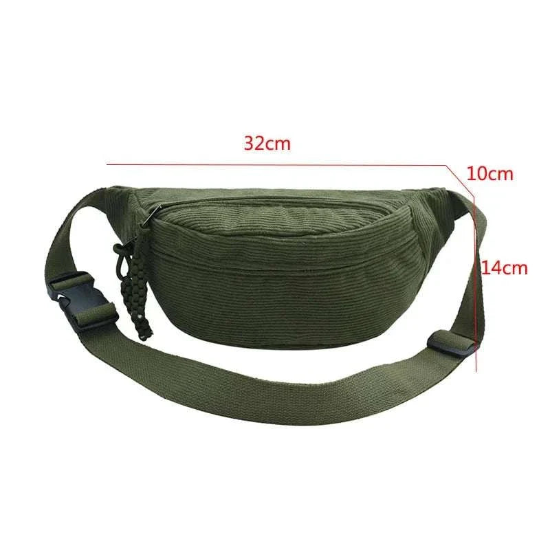 Corduroy Crescent Crossbody Bag